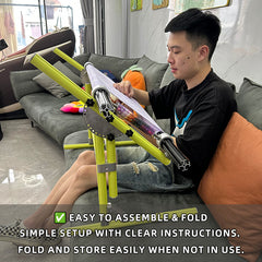 2-in-1 Aluminium Cross Stitch Frame Stand for Bed & Table – Adjustable Height 25–55cm / 9.84–21.65 inches, Width 42–80cm / 16.54–31.50 inches, 180° Rotating Scissors Holder