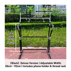 4th Gen Adjustable Cross Stitch Stand – Sturdy Aluminum Base with Height, Width & Tilt Adjustment | Phone & Thread Holder Included | Suitable for small, medium, and large scroll frames (scroll frame not included)