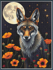 Coyote with Poppies pdf digital download