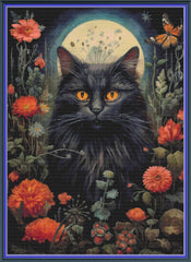 Gothic Botanical Cat - PDF Digital Download