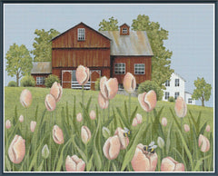 Peach Tulips and Bumblebees pdf digital download