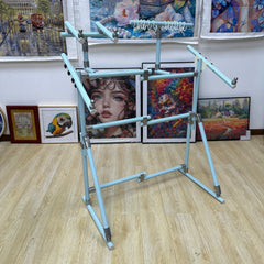 2-in-1 Adjustable Aluminum Alloy Cross Stitch Stand – Floor & Bed Use, Height 21.65–39.37 inches (55–100cm), Angle 90–180°, Width 19.69–32.28 inches (50–82cm), Heavy Duty Embroidery Frame for Chair, Sofa, or Bed