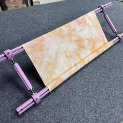 Pink Adjustable Aluminum Alloy Scroll Frame for Cross Stitch | Extra Thick, Extendable Embroidery Frame with Adjustable Width and Length
