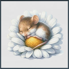 Sleeping Mouse in Daisy - PDF Digital Download