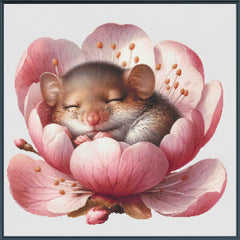 Sleeping Mouse in Blossom - PDF Digital Download