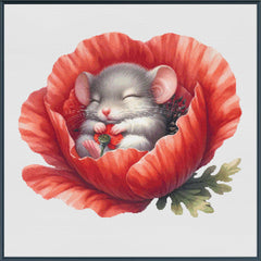 Sleeping Mouse in Poppy - PDF Digital Download