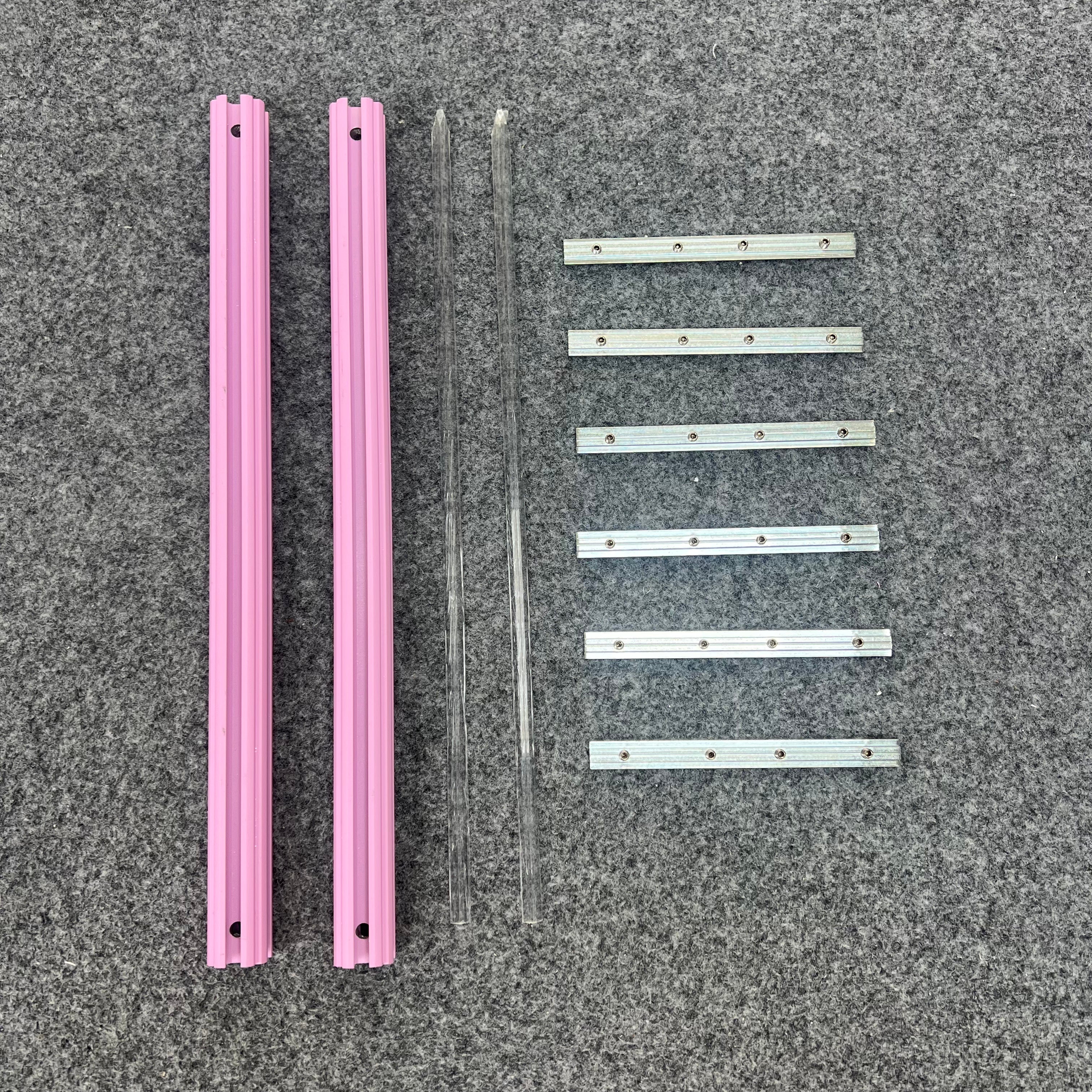 Aluminum Alloy Scroll Embroidery Frame - Extension Accessories (Including 2pcs  Aluminum Alloy Crossbars + 2pcs  Transparent Acrylic Rods + 6pcs Extension Fittings)