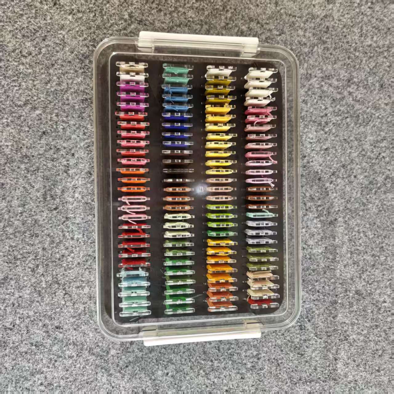 【Second generation 】Embroidery Floss Storage Box - Fits 3mm Acrylic Bobbins (108/540)  | Foam Insert Craft Storage for Embroidery Crafters