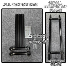 Scroll Frame with Adjustable Width | Extendable Scroll Frame] Adjustable Aluminium Alloy Scroll Frame for Cross Stitch | Extra Thick, Extendable Embroidery Frame with Adjustable Width and Length