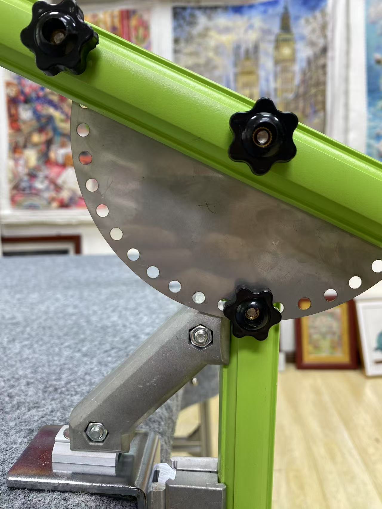 upgrade and reinforce【Third Generation】Aluminum Alloy Table Side Embroidery Hoop Stand - Adjustable Tilt Angle & Width, Heavy-Duty Base for Desk Mounting, Stable Embroidery Frame Holder Fits Most Desks