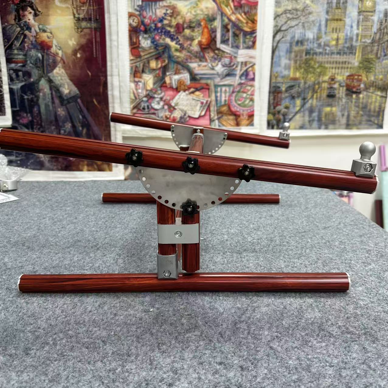 【Third Generation】 Adjustable Tabletop Cross Stitch Embroidery Frame Base, Aluminum Alloy, Height 13-25cm / 5.12-9.84 inches, 90°-180° Angle, DIY Needlework Stand