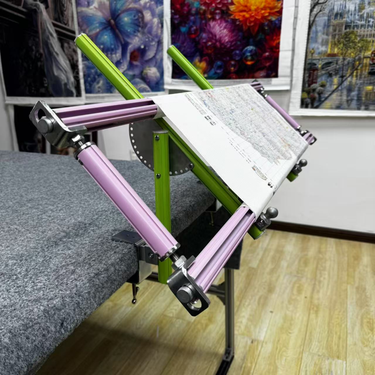 upgrade and reinforce【Third Generation】Aluminum Alloy Table Side Embroidery Hoop Stand - Adjustable Tilt Angle & Width, Heavy-Duty Base for Desk Mounting, Stable Embroidery Frame Holder Fits Most Desks