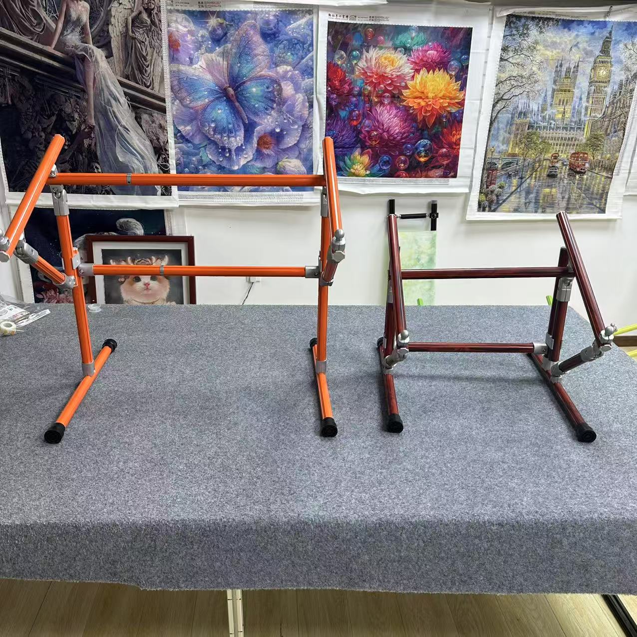 【Third Generation】Bed Embroidery Frame Stand for Cross Stitch, Adjustable 25-60cm (9.84-23.62 inches) Height, 70-50cm(27.56-19.69 inches) Base, Aluminum Alloy, Tiltable & Width Adjustable, Bed & Table Use, Strong Load Capacity