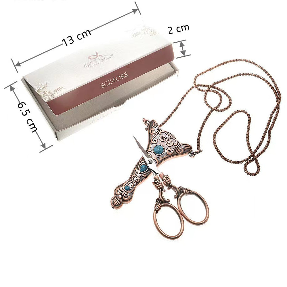 Turquoise Set Chain Scissors