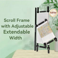 Scroll Frame with Adjustable Width | Extendable Scroll Frame] Adjustable Aluminium Alloy Scroll Frame for Cross Stitch | Extra Thick, Extendable Embroidery Frame with Adjustable Width and Length