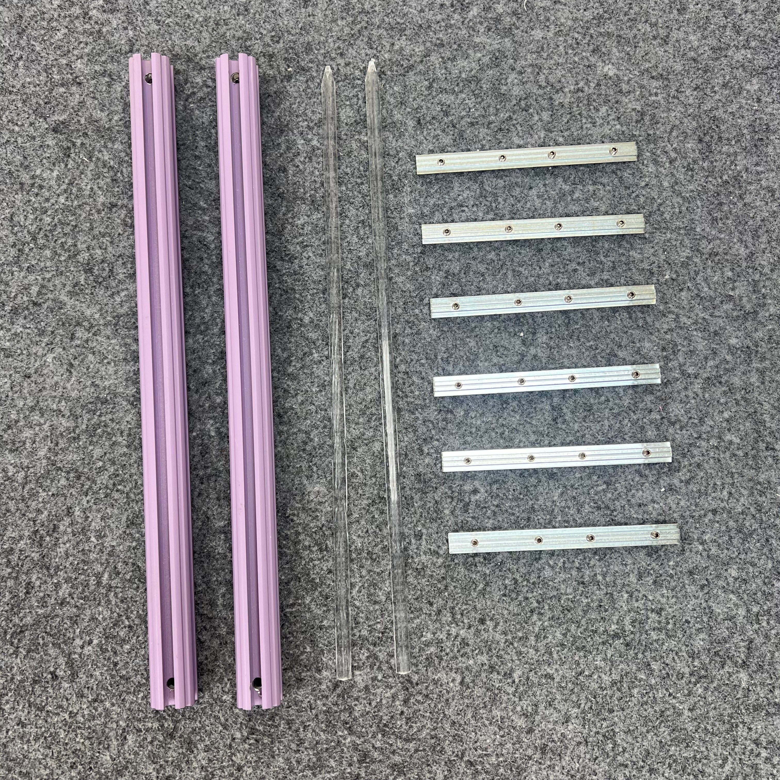 Aluminum Alloy Scroll Embroidery Frame - Extension Accessories (Including 2pcs  Aluminum Alloy Crossbars + 2pcs  Transparent Acrylic Rods + 6pcs Extension Fittings)