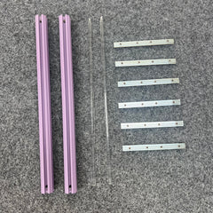 Aluminum Alloy Scroll Embroidery Frame - Extension Accessories (Including 2pcs  Aluminum Alloy Crossbars + 2pcs  Transparent Acrylic Rods + 6pcs Extension Fittings)