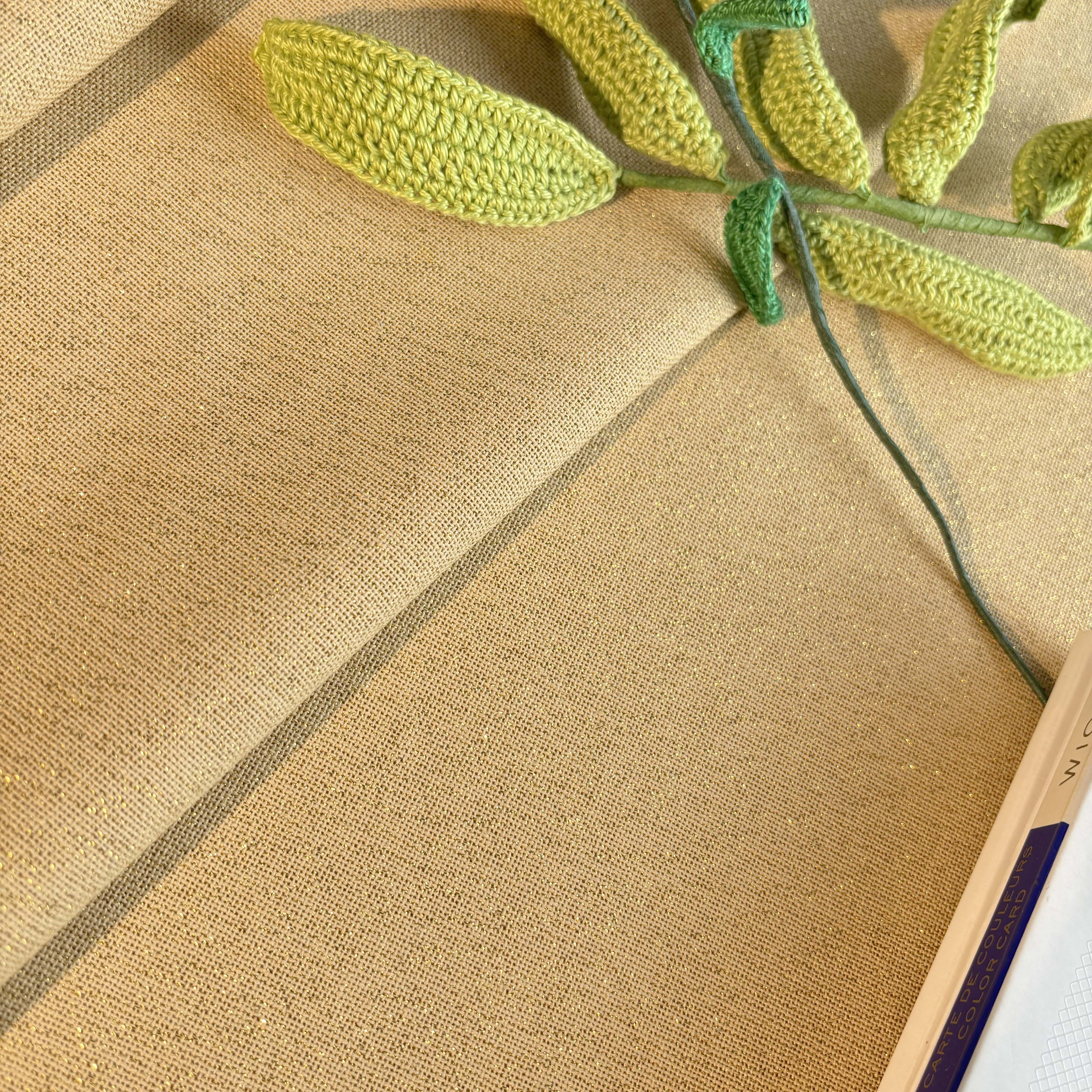 28ct linen gold silk, flash cotton