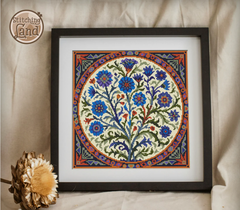 Art Nouveau Blue Flower Square [Sun-0380]