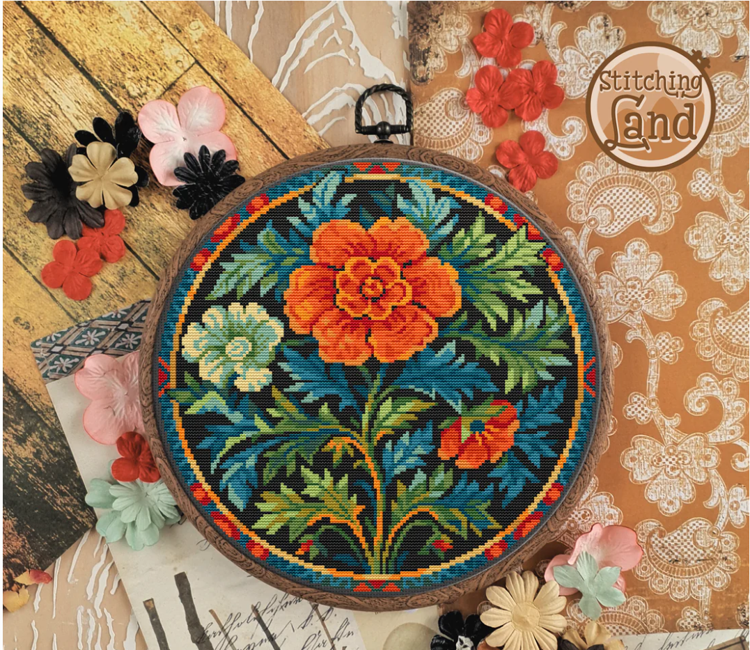 Art Nouveau Red Flower [Sun-0618]