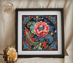 Art Nouveau Scarlet Flower Square [sun-0271]