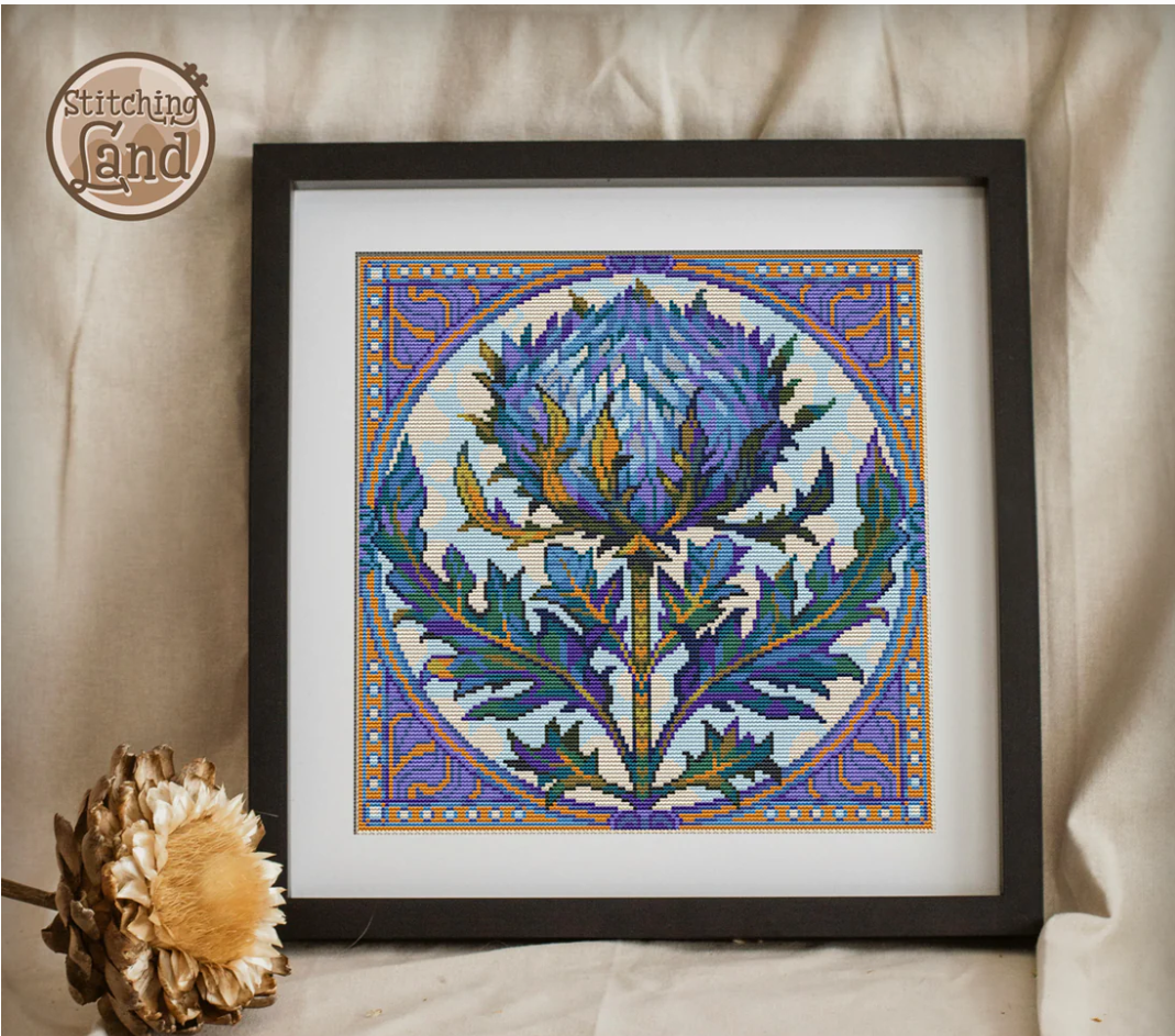 Art Nouveau Thistle Square [Sun-0634]