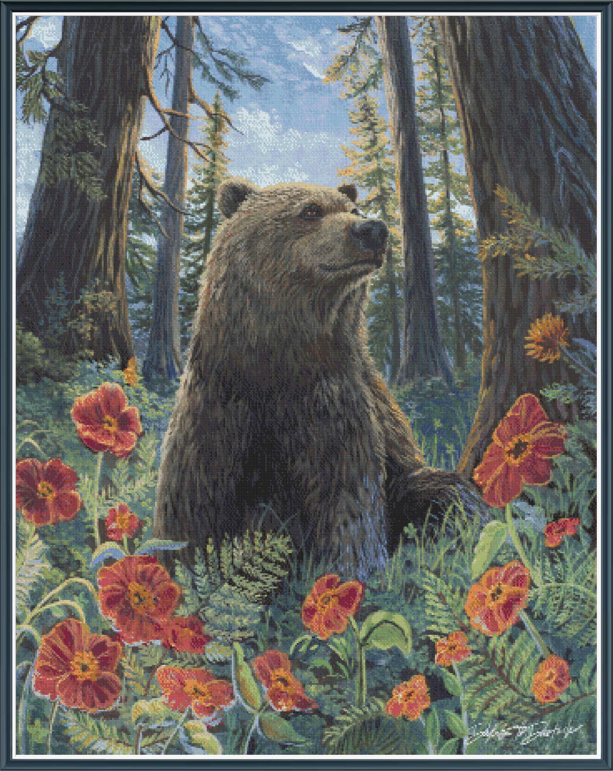 Bear With Poppies - PDF Digital Download