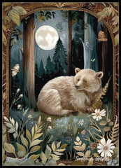 Bordered Woodland Bear - PDF Digital Download