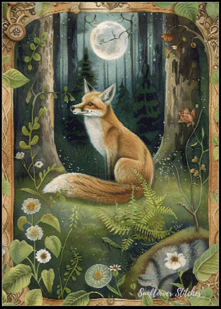 Bordered Woodland Fox - PDF Digital Download