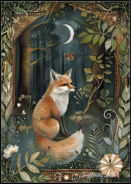 Bordered Woodland Fox 2 - PDF Digital Download