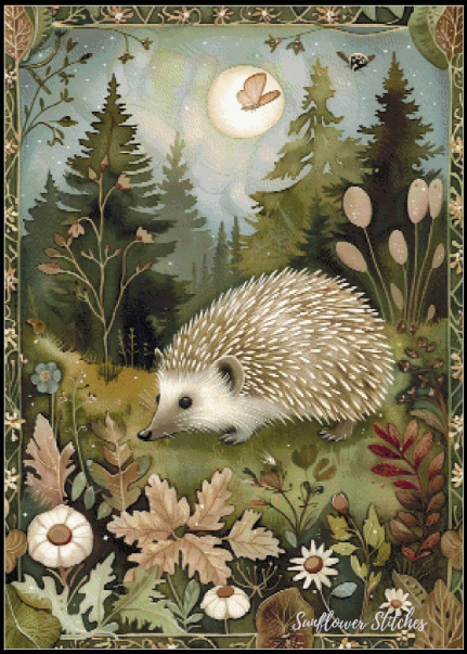 Bordered Woodland Hedgehog - PDF Digital Download