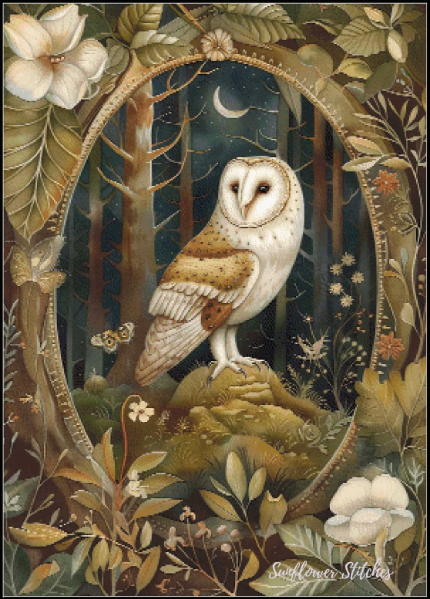 Bordered Woodland Owl - PDF Digital Download