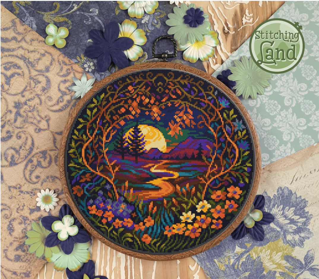 Dawn Over Mountains Stamped Cross Stitch Kit
