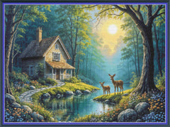 Forest Cottage With Deer [Sun-0662]