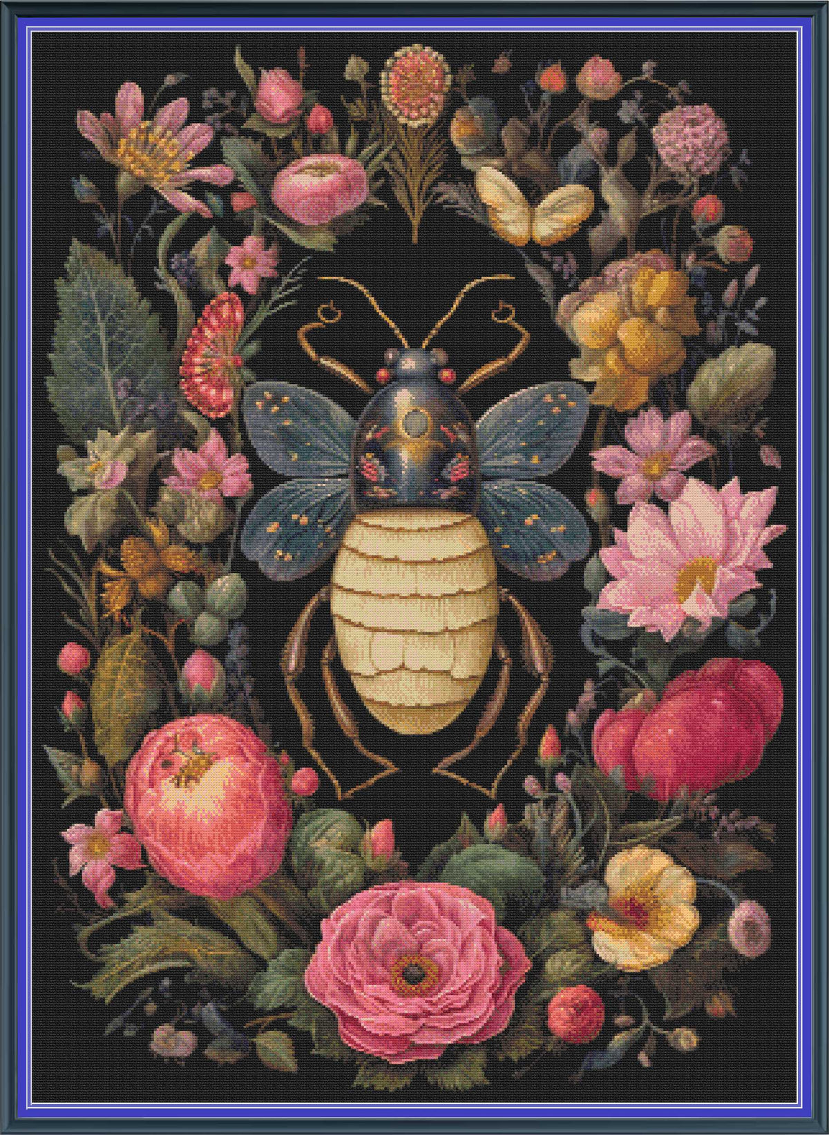 Gothic Botanical Beetle - PDF Digital Download