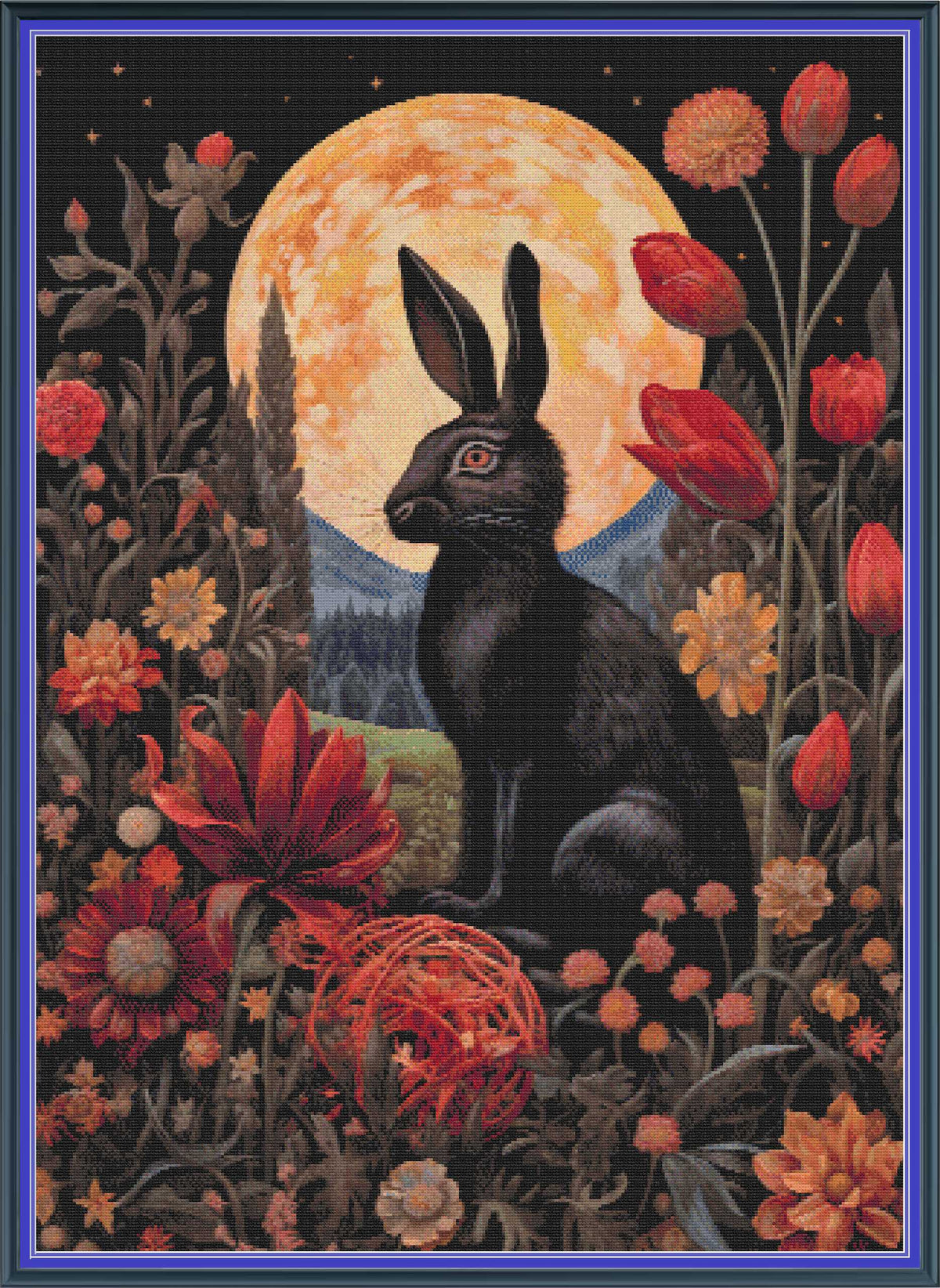 Gothic Botanical Hare - PDF Digital Download