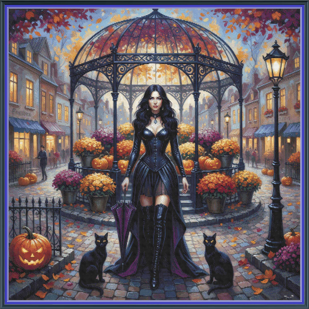Halloween In Town Square - PDF Digital Download