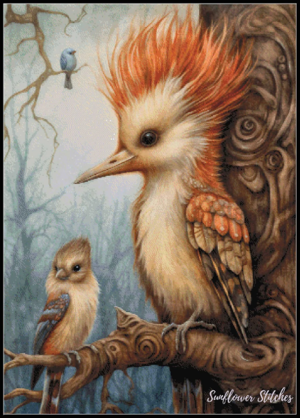 Mystical Woodlands Woodpecker - PDF Digital Download