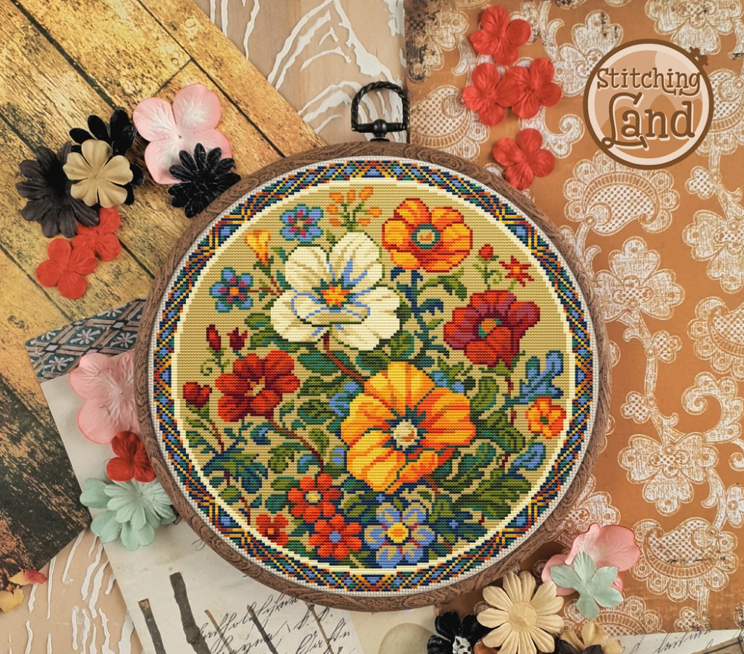 Art Nouveau Wildflower Bouquet [Sun-0225]