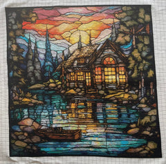 Stained Glass Cabin on a Lake
