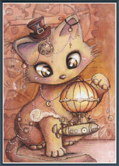 Steampunk Cat - PDF Digital Download
