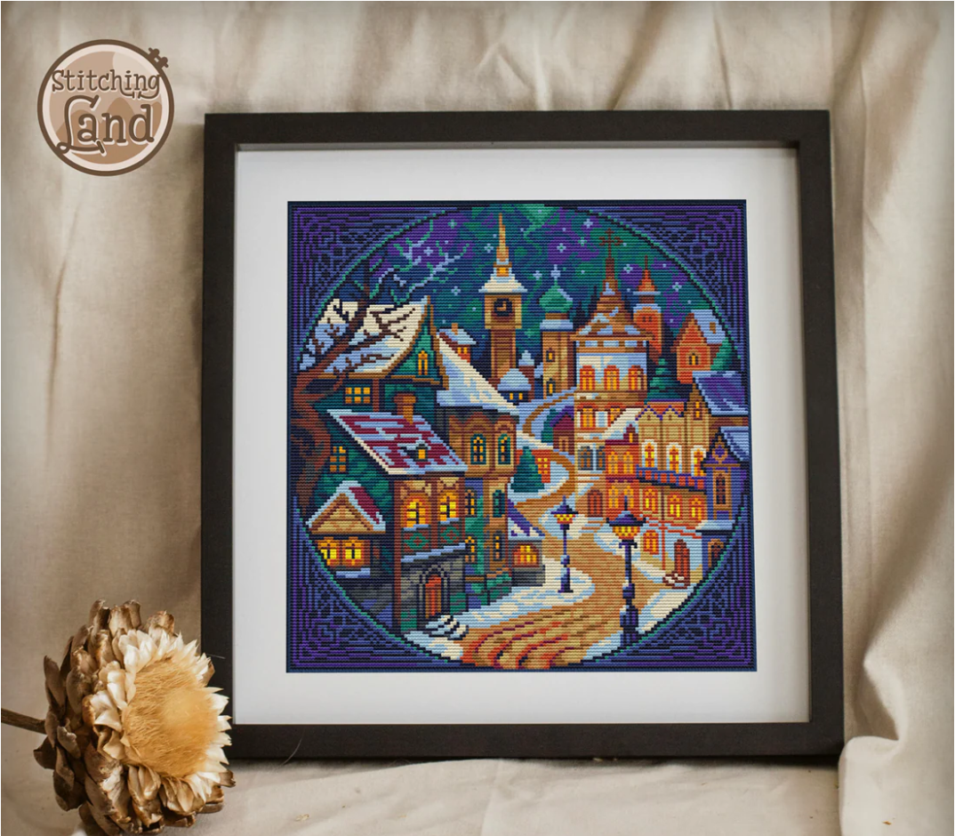 Winter Town Night II Square [sun-0269]