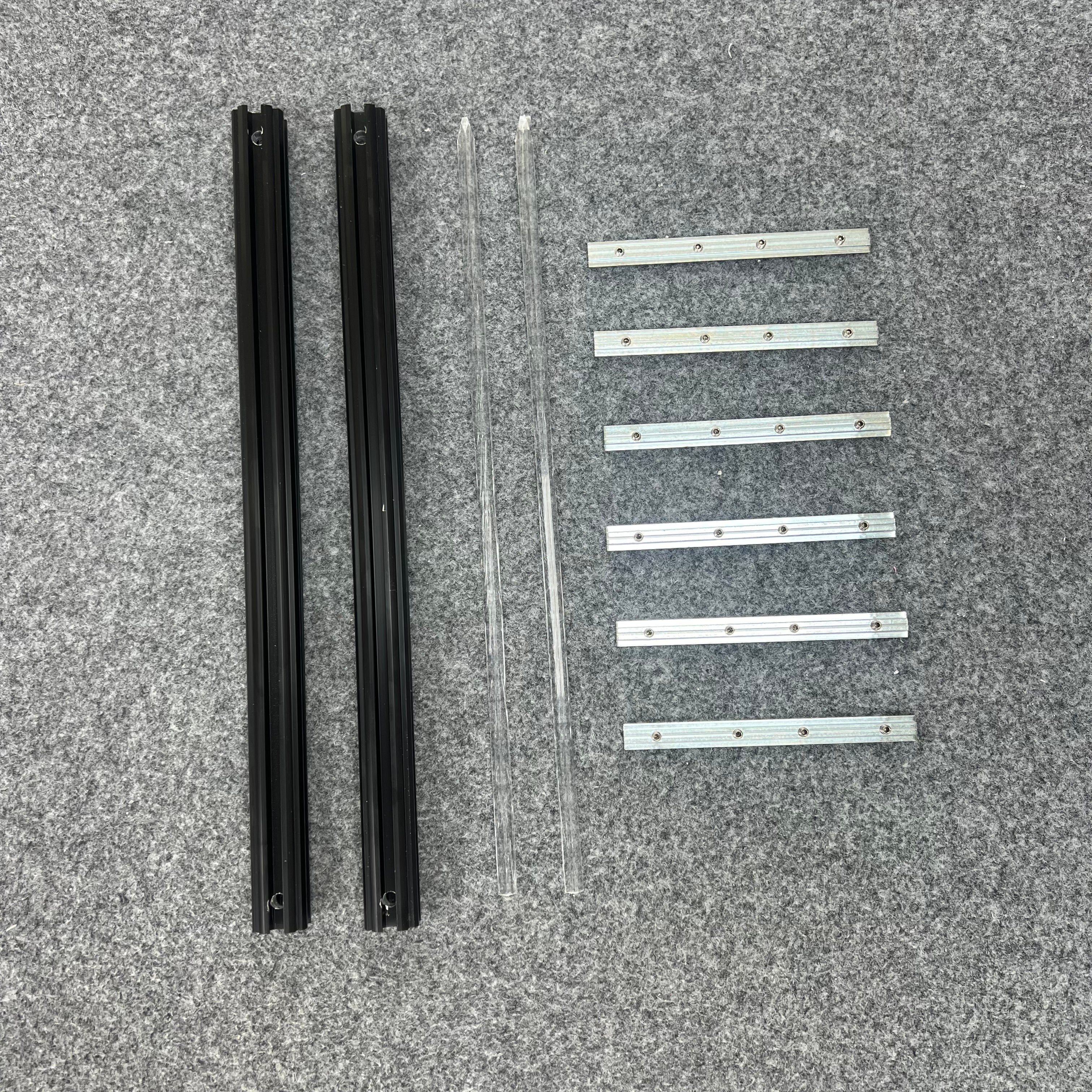 Aluminum Alloy Scroll Embroidery Frame - Extension Accessories (Including 2pcs  Aluminum Alloy Crossbars + 2pcs  Transparent Acrylic Rods + 6pcs Extension Fittings)