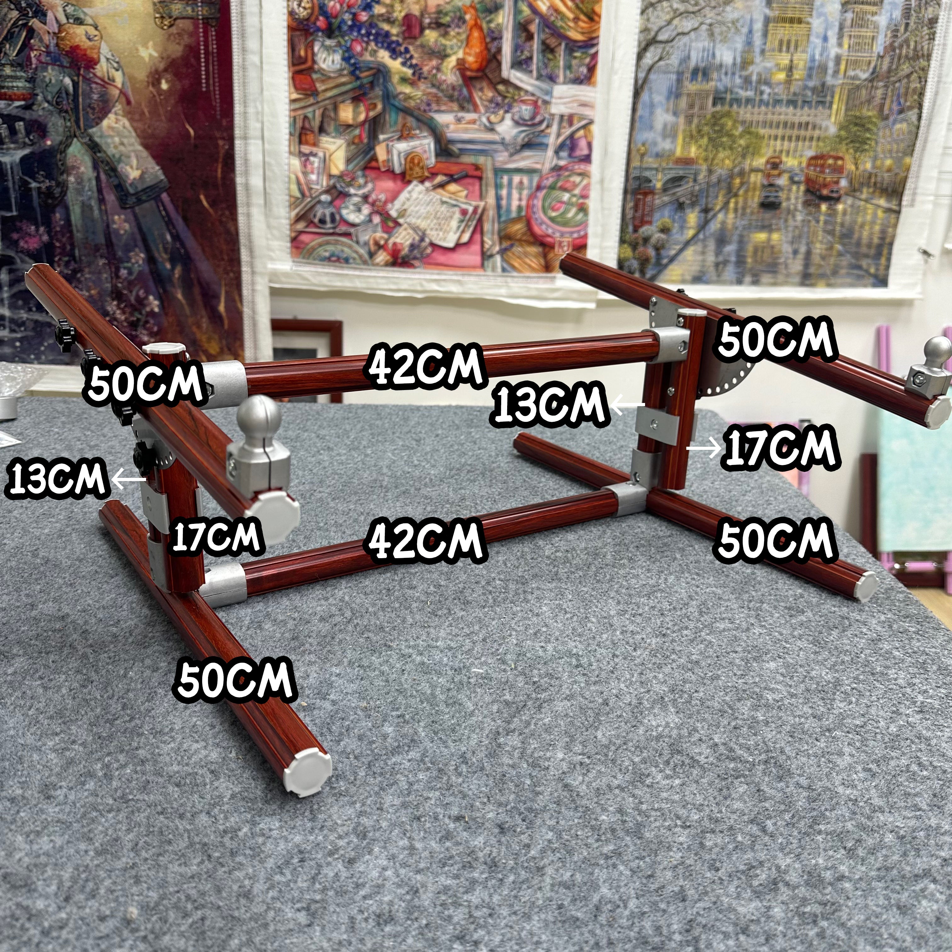 【Third Generation】 Adjustable Tabletop Cross Stitch Embroidery Frame Base, Aluminum Alloy, Height 13-25cm / 5.12-9.84 inches, 90°-180° Angle, DIY Needlework Stand