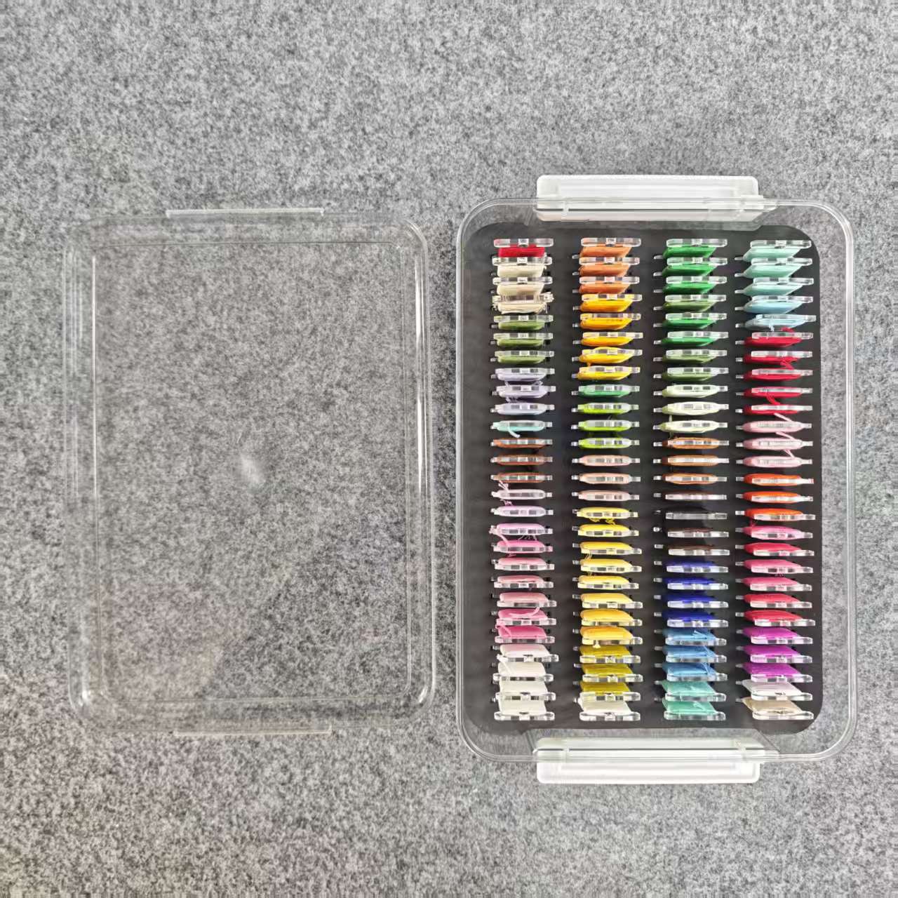 【Second generation 】Embroidery Floss Storage Box - Fits 3mm Acrylic Bobbins (108/540)  | Foam Insert Craft Storage for Embroidery Crafters