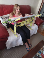 2-in-1 Aluminium Cross Stitch Frame Stand for Bed & Table – Adjustable Height 25–55cm / 9.84–21.65 inches, Width 42–80cm / 16.54–31.50 inches, 180° Rotating Scissors Holder