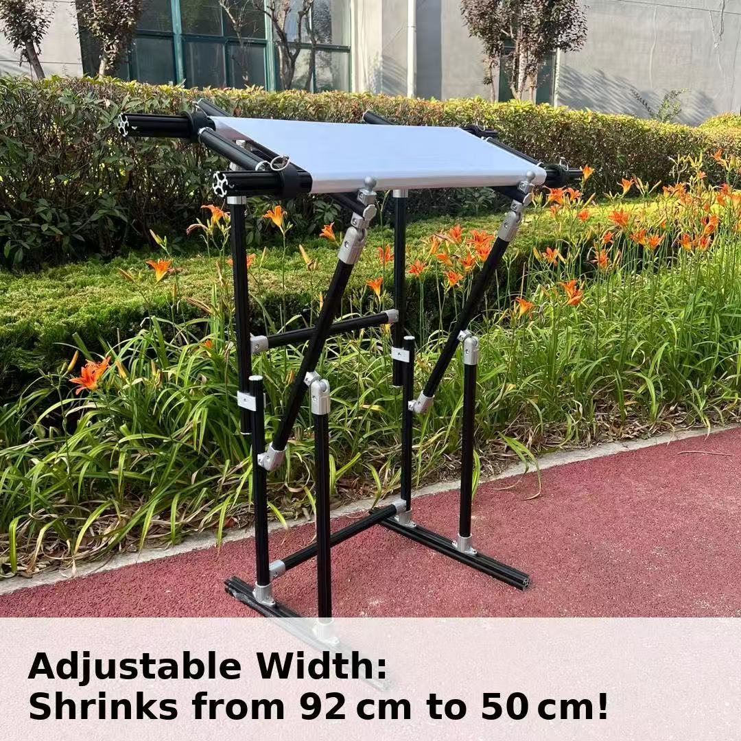 4th Gen Adjustable Cross Stitch Stand – Sturdy Aluminum Base with Height, Width & Tilt Adjustment | Phone & Thread Holder Included | Suitable for small, medium, and large scroll frames (scroll frame not included)