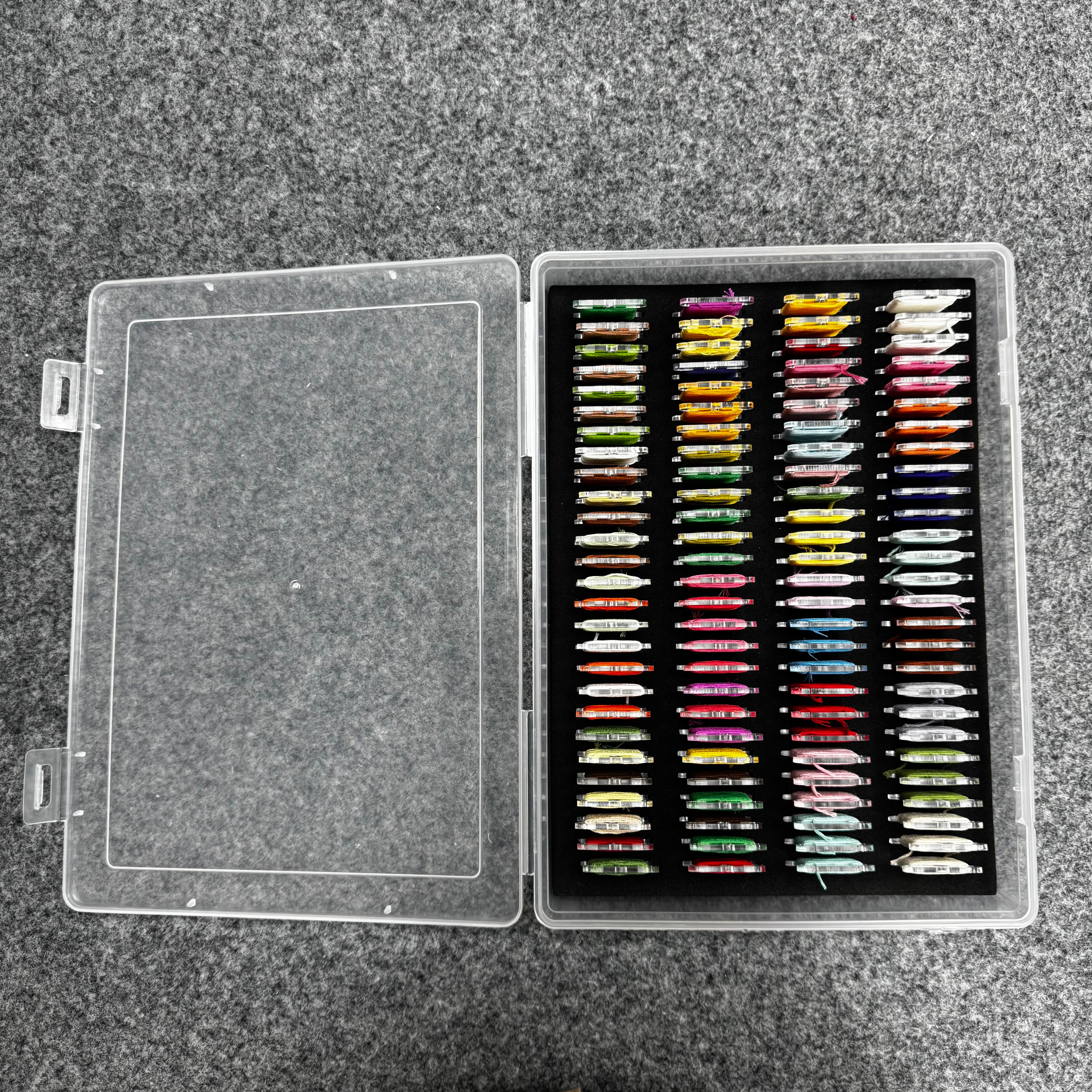 Embroidery Floss Storage Box - Fits 3mm Acrylic Bobbins (108/540)  | Foam Insert Craft Storage for Embroidery Crafters