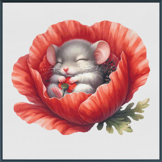 Sleeping Mouse in Poppy