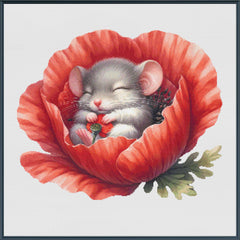 Sleeping Mouse in Poppy